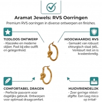 Ronde Oorringen 20x22mm met Knoop &acirc;&euro;&ldquo; Goudkleurig RVS -