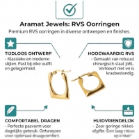 Rechthoekige Oorringen 23x16mm &acirc;&euro;&ldquo; Goudkleurig RVS &acirc;&euro;&ldquo; Gladde Fini