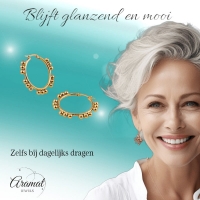 Goudkleurige Ronde Oorringen 35mm &acirc;&euro;&ldquo; Bolletjes &acirc;&euro;&ldquo; RVS -