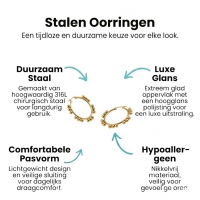 Goudkleurige Ronde Oorringen 35mm &acirc;&euro;&ldquo; Bolletjes &acirc;&euro;&ldquo; RVS -
