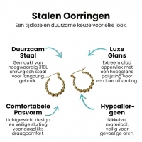 Goudkleurige Ronde Oorringen 18mm &acirc;&euro;&ldquo; Bolletjesmotief &acirc;&euro;&ldquo; RVS -