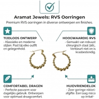 Goudkleurige Ronde Oorringen 18mm &acirc;&euro;&ldquo; Bolletjesmotief &acirc;&euro;&ldquo; RVS -