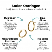 Goudkleurige Ovale Oorringen 25x20mm &acirc;&euro;&ldquo; Bolletjesdesign &acirc;&euro;&ldquo; RVS -