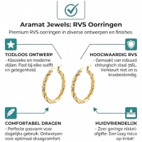 Gedraaide Goudkleurige Oorringen 35mm &acirc;&euro;&ldquo; Swirl Design &acirc;&euro;&ldquo; RVS -