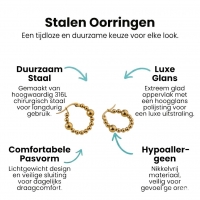 Goudkleurige Oorringen 21mm &acirc;&euro;&ldquo; Bolletjesmotief &acirc;&euro;&ldquo; Stainless Stee