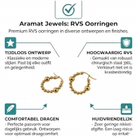 Goudkleurige Oorringen 21mm &acirc;&euro;&ldquo; Bolletjesmotief &acirc;&euro;&ldquo; Stainless Stee