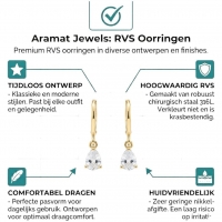 Goudkleurige Mini Oorringetjes Meisje &acirc;&euro;&ldquo; Transparante Zirkonia &acirc;&euro;&ldquo