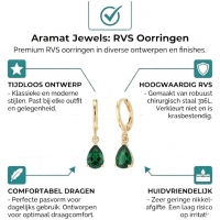 Goudkleurige Mini Oorringetjes Meisje &acirc;&euro;&ldquo; Groene Zirkonia &acirc;&euro;&ldquo; 10mm