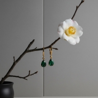 Goudkleurige Mini Oorringetjes Meisje &acirc;&euro;&ldquo; Groene Zirkonia &acirc;&euro;&ldquo; 10mm
