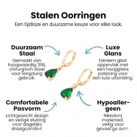 Goudkleurige Mini Oorringetjes Meisje &acirc;&euro;&ldquo; Groene Zirkonia &acirc;&euro;&ldquo; 10mm