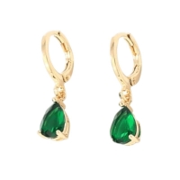 Goudkleurige Mini Oorringetjes Meisje &acirc;&euro;&ldquo; Groene Zirkonia &acirc;&euro;&ldquo; 10mm