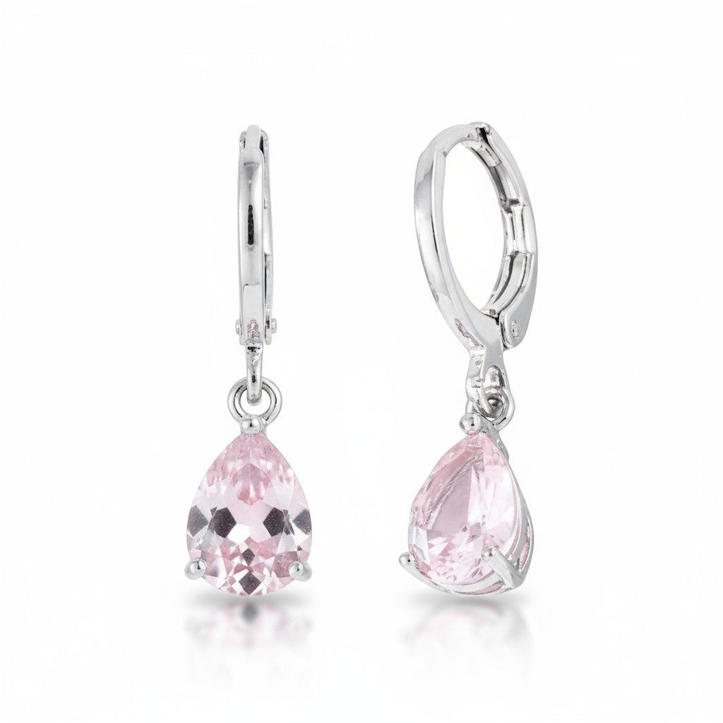 Mini Oorringetjes Meisje &acirc;&euro;&ldquo; Roze Zirkonia &acirc;&euro;&ldquo; 10mm -