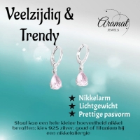 Mini Oorringetjes Meisje &acirc;&euro;&ldquo; Roze Zirkonia &acirc;&euro;&ldquo; 10mm -