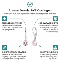 Mini Oorringetjes Meisje &acirc;&euro;&ldquo; Roze Zirkonia &acirc;&euro;&ldquo; 10mm -
