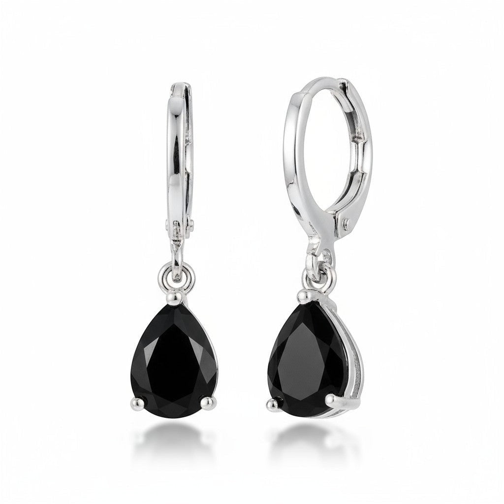 Mini Oorringetjes Meisje &acirc;&euro;&ldquo; Zwart Zirkonia &acirc;&euro;&ldquo; 10mm -