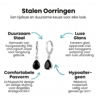 Mini Oorringetjes Meisje &acirc;&euro;&ldquo; Zwart Zirkonia &acirc;&euro;&ldquo; 10mm -