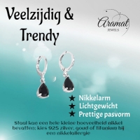 Mini Oorringetjes Meisje &acirc;&euro;&ldquo; Zwart Zirkonia &acirc;&euro;&ldquo; 10mm -