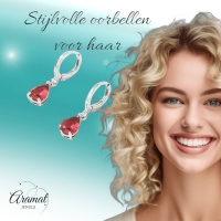 Mini Oorringetjes voor Meisjes &acirc;&euro;&ldquo; Rood Zirkonia &acirc;&euro;&ldquo; 10mm -