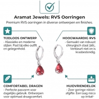 Mini Oorringetjes voor Meisjes &acirc;&euro;&ldquo; Rood Zirkonia &acirc;&euro;&ldquo; 10mm -