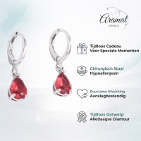 Mini Oorringetjes voor Meisjes &acirc;&euro;&ldquo; Rood Zirkonia &acirc;&euro;&ldquo; 10mm -