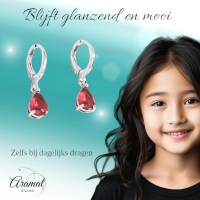 Mini Oorringetjes voor Meisjes &acirc;&euro;&ldquo; Rood Zirkonia &acirc;&euro;&ldquo; 10mm -