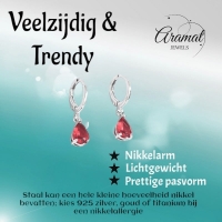 Mini Oorringetjes voor Meisjes &acirc;&euro;&ldquo; Rood Zirkonia &acirc;&euro;&ldquo; 10mm -