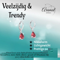 Mini Oorringetjes voor Meisjes &acirc;&euro;&ldquo; Rood Zirkonia &acirc;&euro;&ldquo; 10mm -