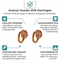 Mini Oorringen Goudkleurig &acirc;&euro;&ldquo; Roze Zirkonia &acirc;&euro;&ldquo; 15mm -
