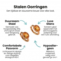 Mini Oorringen Goudkleurig &acirc;&euro;&ldquo; Gele Zirkonia &acirc;&euro;&ldquo; 15mm -