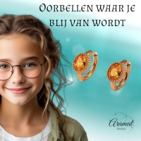 Mini Oorringen Goudkleurig &acirc;&euro;&ldquo; Gele Zirkonia &acirc;&euro;&ldquo; 15mm -