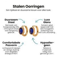 Mini Goudkleurige Oorringen &acirc;&euro;&ldquo; Blauwe Zirkonia &acirc;&euro;&ldquo; 15mm -