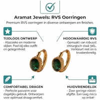 Mini Goudkleurige Oorringen &acirc;&euro;&ldquo; Groene Zirkonia &acirc;&euro;&ldquo; 15mm -