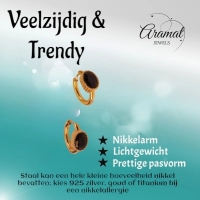 Mini Goudkleurige Oorringen &acirc;&euro;&ldquo; Zwarte Zirkonia &acirc;&euro;&ldquo; 15mm -