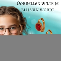 Mini Oorringen RVS Goudkleur &acirc;&euro;&ldquo; 15mm &acirc;&euro;&ldquo; Rode Ovale Zirkonia -