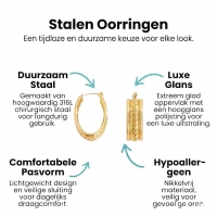 Gourmet Schakel Oorringen RVS Goudkleurig &acirc;&euro;&ldquo; 25x18mm &acirc;&euro;&ldquo; Ovaal -