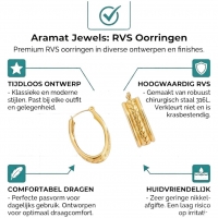Gourmet Schakel Oorringen RVS Goudkleurig &acirc;&euro;&ldquo; 25x18mm &acirc;&euro;&ldquo; Ovaal -