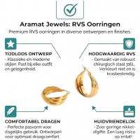 Multi Oorringen RVS Goudkleurig &acirc;&euro;&ldquo; 22mm &acirc;&euro;&ldquo; 3 Gladde Hoepels -