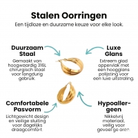 Multi Oorringen RVS Goudkleurig &acirc;&euro;&ldquo; 22mm &acirc;&euro;&ldquo; 3 Gladde Hoepels -