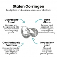 Multi Oorringen Zilverkleurig RVS &acirc;&euro;&ldquo; 35mm &acirc;&euro;&ldquo; 6 Hoepels in 1 -