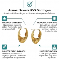 Ronde Oorringen RVS Goudkleurig &acirc;&euro;&ldquo; 35mm &acirc;&euro;&ldquo; 6 Hoepels in 1 -
