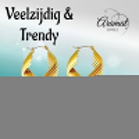 RVS Oorringen Goudkleur &acirc;&euro;&ldquo; 39mm &acirc;&euro;&ldquo; 6 Vierkante Hoepels in 1 -