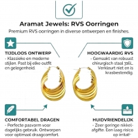 RVS Oorringen Goudkleurig &acirc;&euro;&ldquo; 37mm &acirc;&euro;&ldquo; 6-in-1 Vierkante Hoepels -