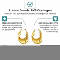 RVS Oorringen Goudkleurig &acirc;&euro;&ldquo; 37mm &acirc;&euro;&ldquo; 6-in-1 Vierkante Hoepels -