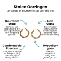 RVS Oorringen Goudkleurig &acirc;&euro;&ldquo; 30mm &acirc;&euro;&ldquo; Gedraaid & Ruitmotief -