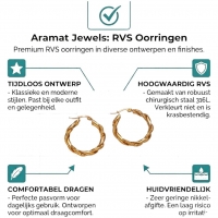 Ronde Oorringen RVS 30mm &acirc;&euro;&ldquo; Goudkleurig &acirc;&euro;&ldquo; Glad & Gedraaid M