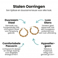 Ronde Oorringen RVS 30mm &acirc;&euro;&ldquo; Goudkleurig &acirc;&euro;&ldquo; Glad & Gedraaid M