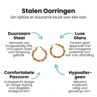 Ronde Oorringen RVS 30mm &acirc;&euro;&ldquo; Goudkleurig &acirc;&euro;&ldquo; Glad & Gedraaid M