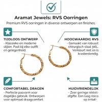 Ronde Oorringen RVS Goudkleurig &acirc;&euro;&ldquo; 25mm &acirc;&euro;&ldquo; Gedraaid Motief -