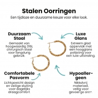 Ronde Oorringen RVS Goudkleurig &acirc;&euro;&ldquo; 25mm &acirc;&euro;&ldquo; Gedraaid Motief -