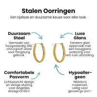 Ovale Schakel Oorringen RVS 26x18mm &acirc;&euro;&ldquo; Goudkleurige Oorringen -